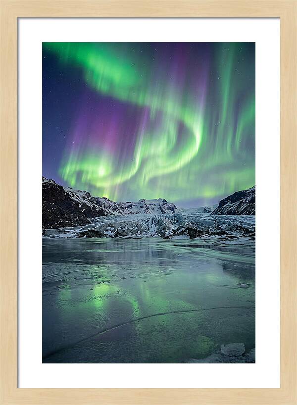 Aurora Over Glacial Landscape