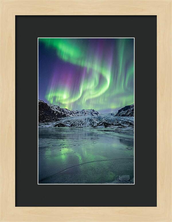 Aurora Over Glacial Landscape