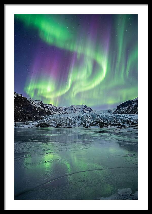 Aurora Over Glacial Landscape