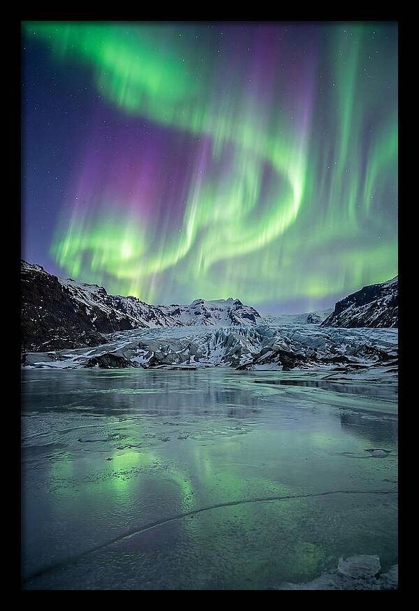 Aurora Over Glacial Landscape