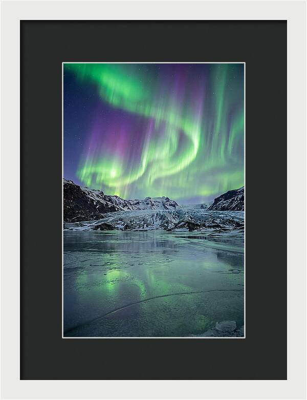 Aurora Over Glacial Landscape