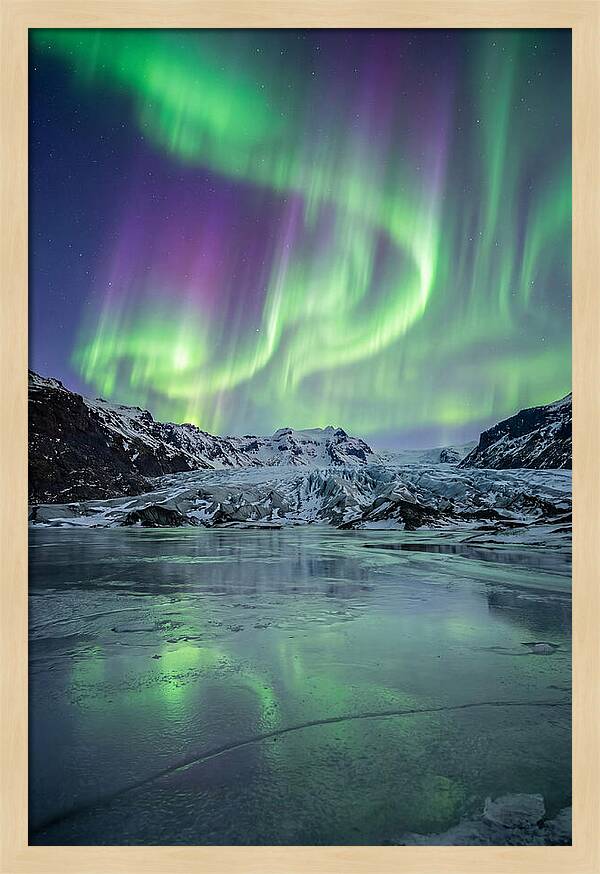 Aurora Over Glacial Landscape