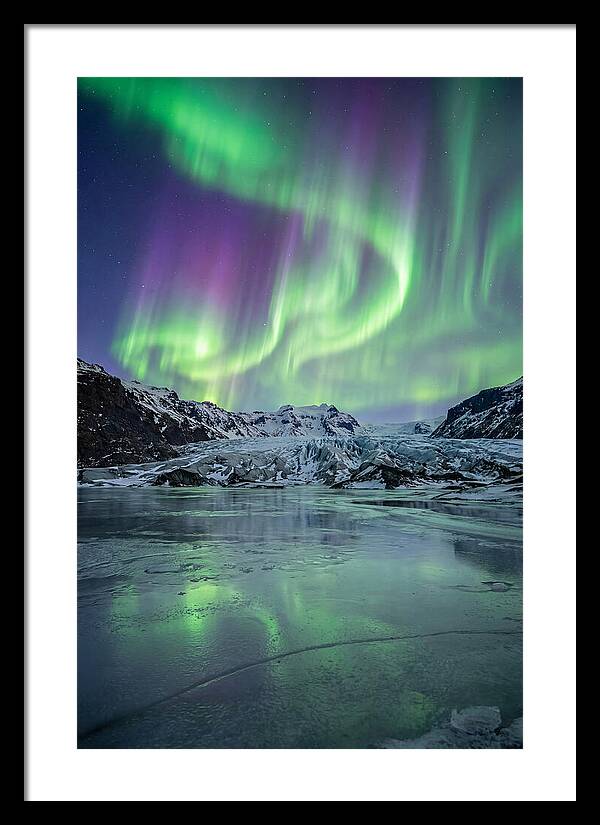 Aurora Over Glacial Landscape