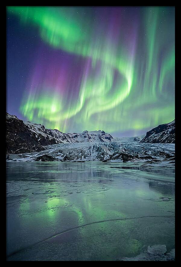 Aurora Over Glacial Landscape