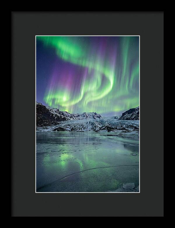 Aurora Over Glacial Landscape