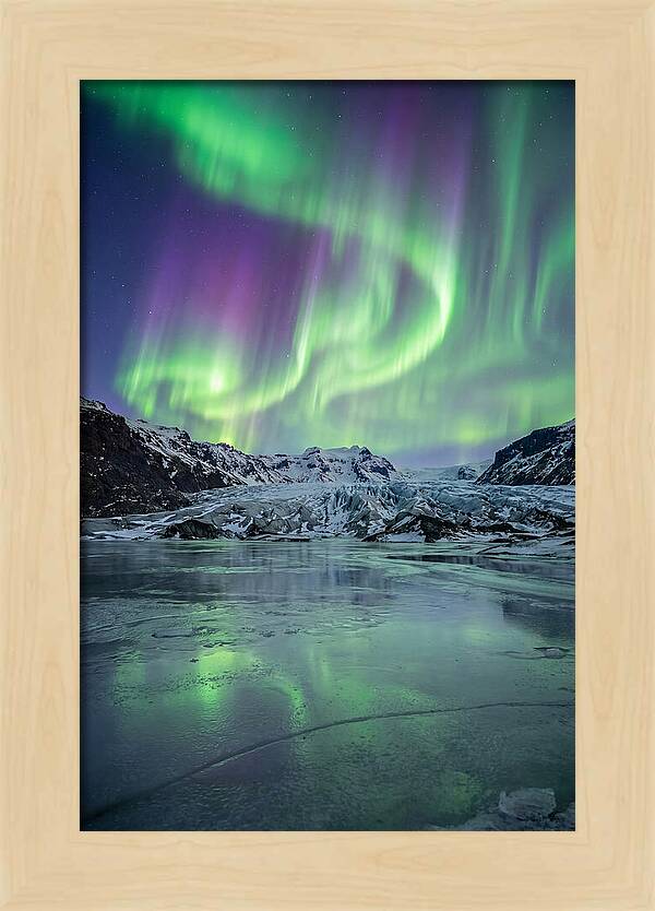 Aurora Over Glacial Landscape