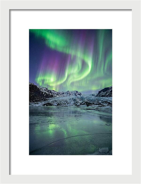 Aurora Over Glacial Landscape