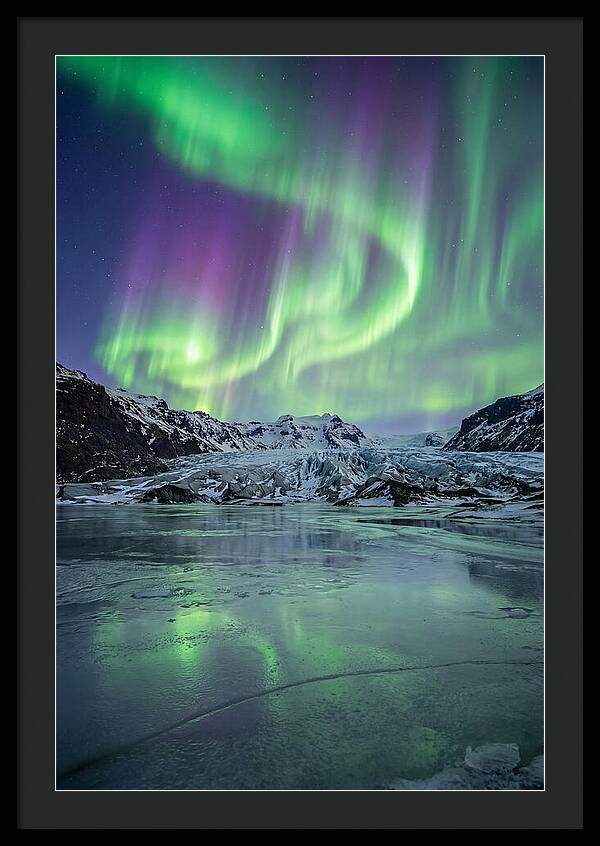 Aurora Over Glacial Landscape