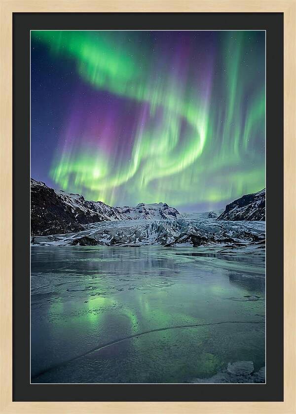 Aurora Over Glacial Landscape