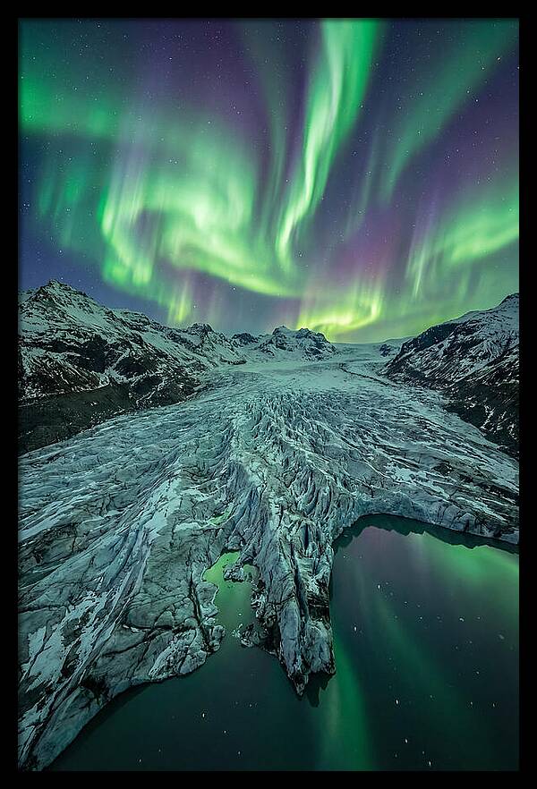 Aurora Over Glacier