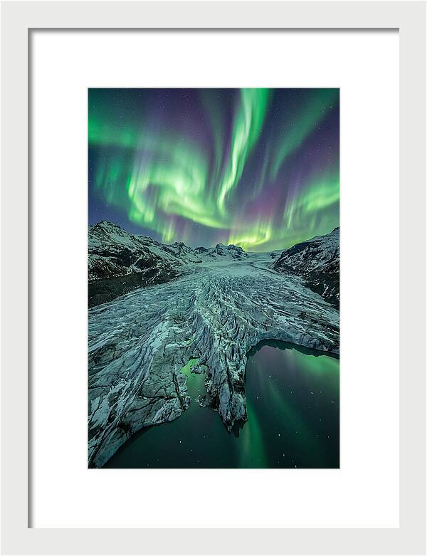 Aurora Over Glacier