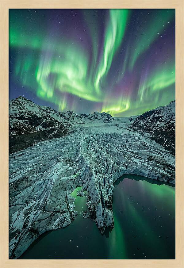Aurora Over Glacier