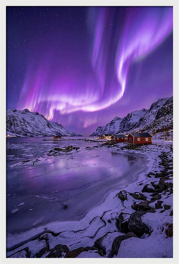 Aurora Over Norwegian Landscape