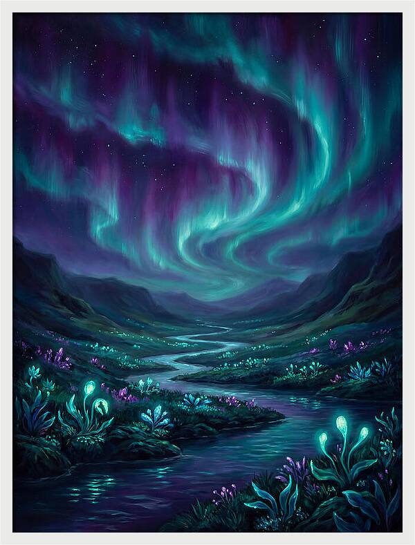 Aurora Over Serene Valley