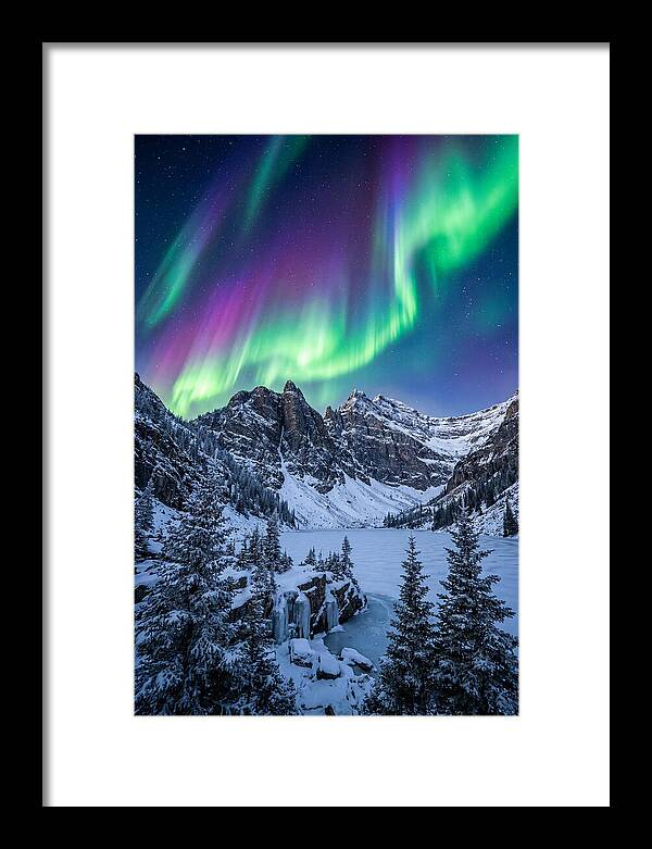 Aurora Over Snowy Peaks