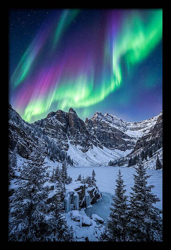 Aurora Over Snowy Peaks