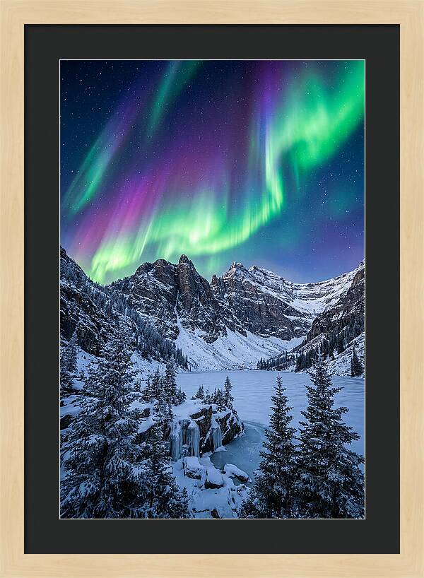Aurora Over Snowy Peaks