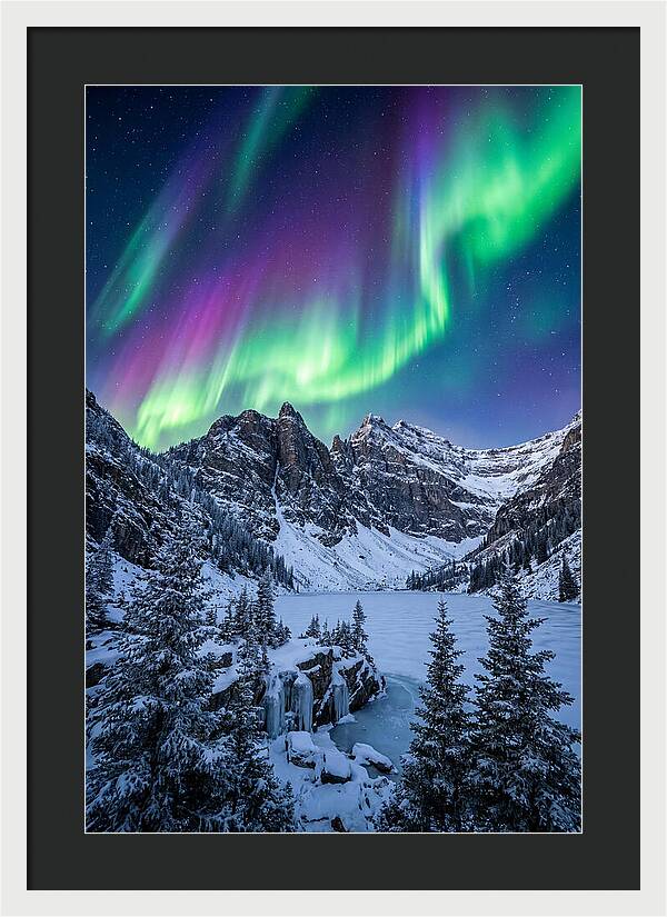 Aurora Over Snowy Peaks