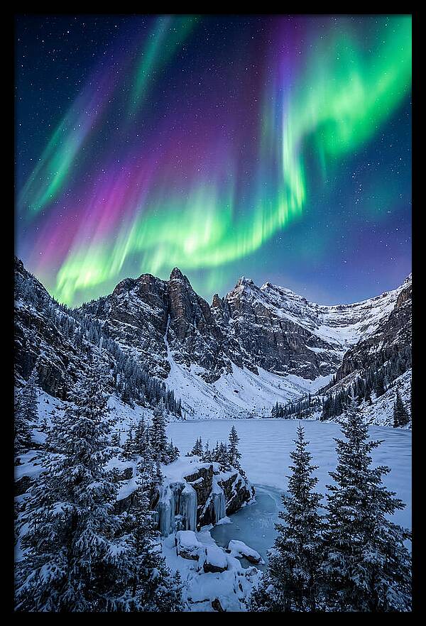 Aurora Over Snowy Peaks