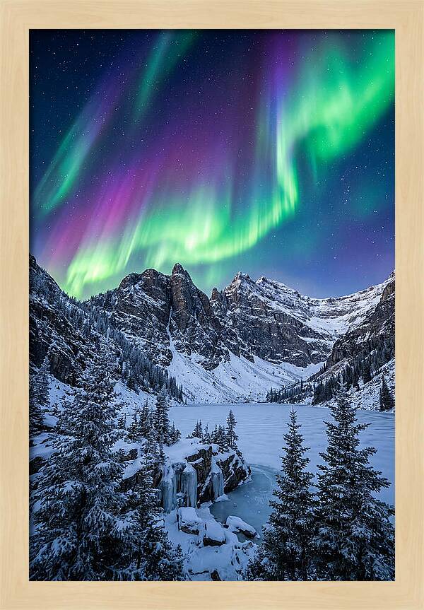 Aurora Over Snowy Peaks