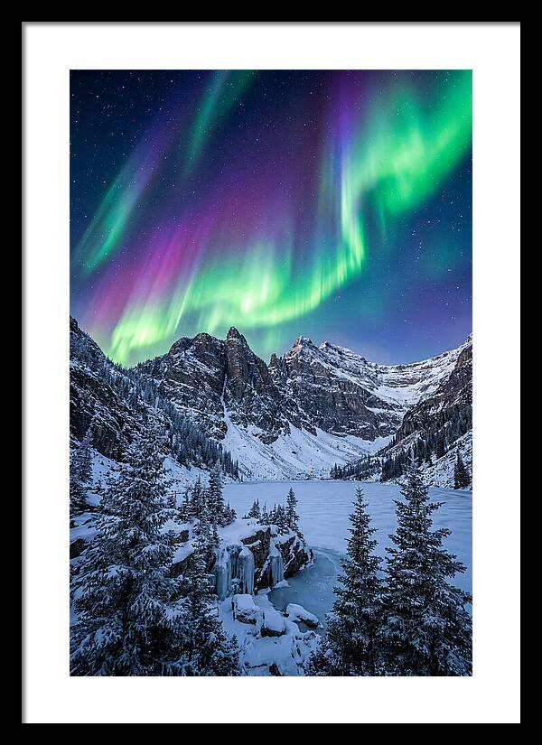 Aurora Over Snowy Peaks