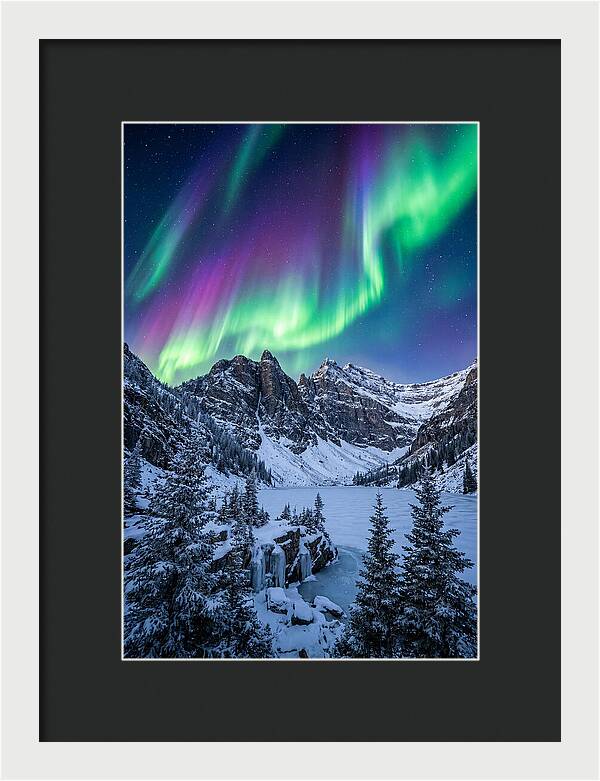 Aurora Over Snowy Peaks
