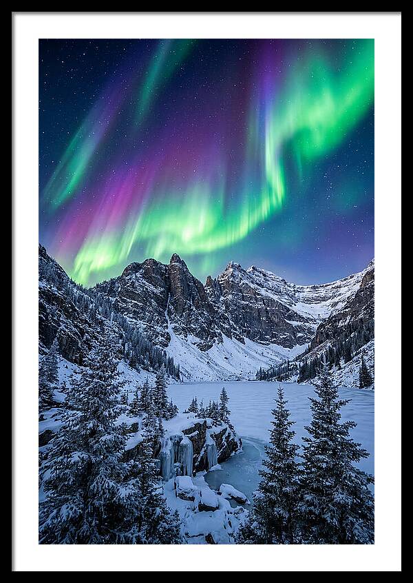 Aurora Over Snowy Peaks