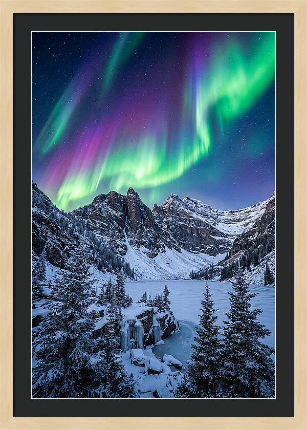 Aurora Over Snowy Peaks