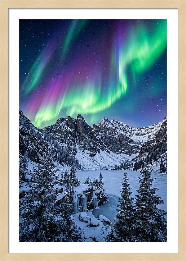 Aurora Over Snowy Peaks