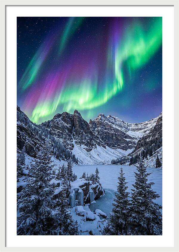 Aurora Over Snowy Peaks