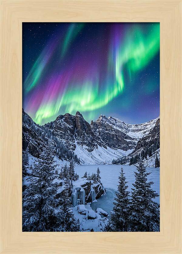 Aurora Over Snowy Peaks