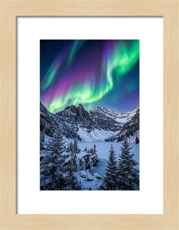 Aurora Over Snowy Peaks