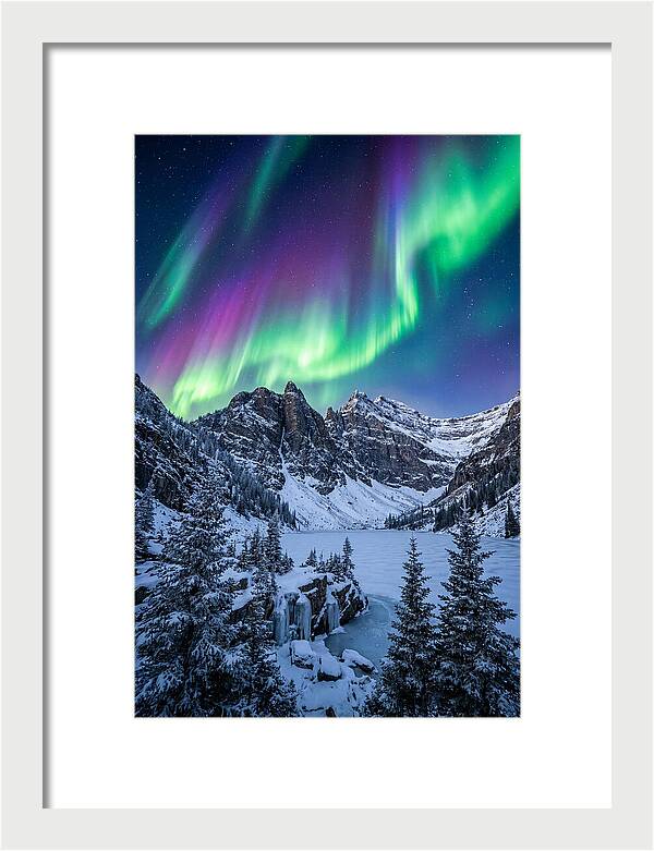Aurora Over Snowy Peaks