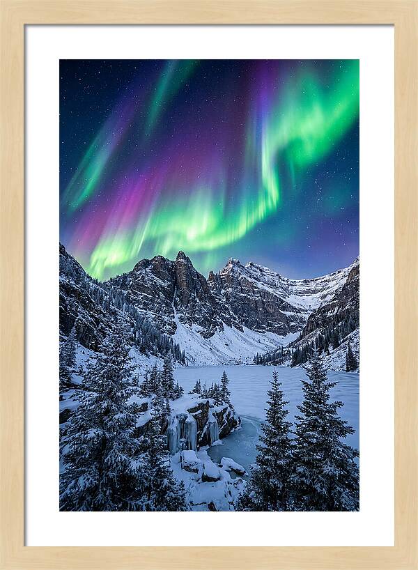 Aurora Over Snowy Peaks