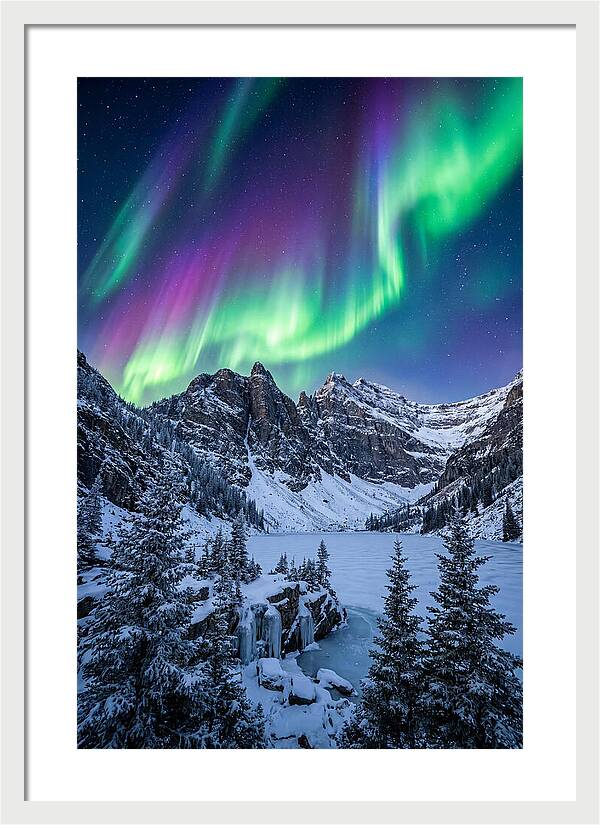 Aurora Over Snowy Peaks