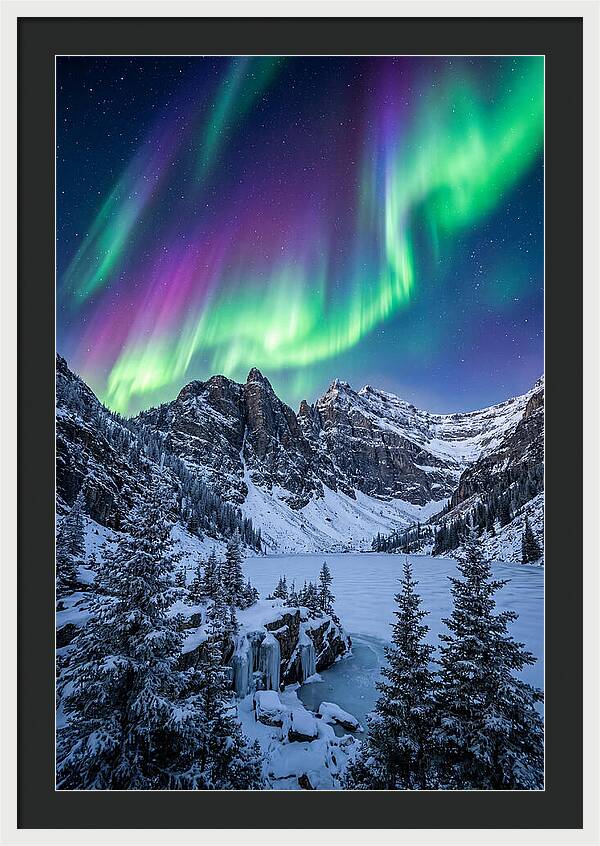 Aurora Over Snowy Peaks