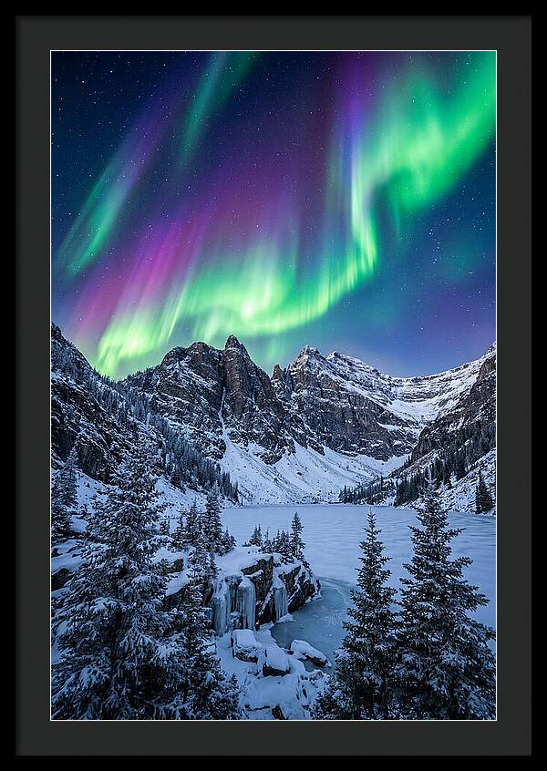 Aurora Over Snowy Peaks