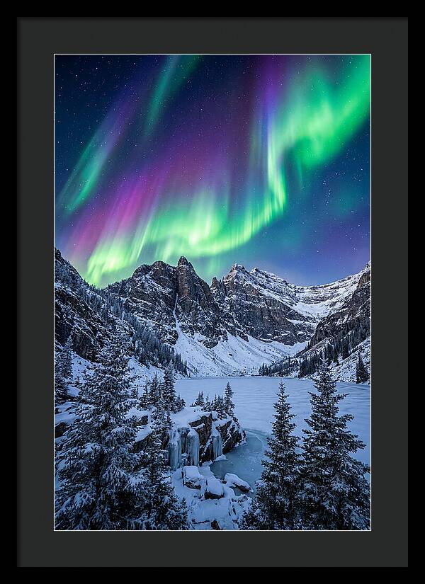 Aurora Over Snowy Peaks