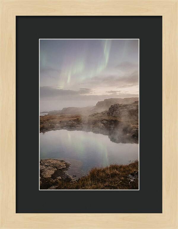 Aurora Reflected In Hot Spring