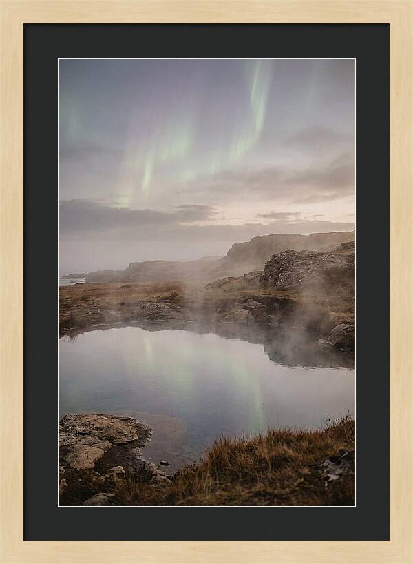Aurora Reflected In Hot Spring