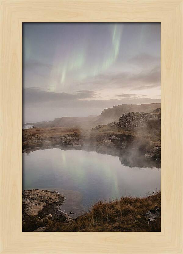 Aurora Reflected In Hot Spring