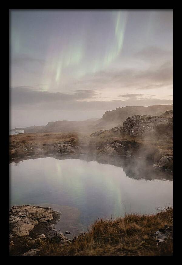 Aurora Reflected In Hot Spring