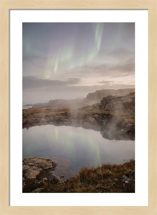 Aurora Reflected In Hot Spring