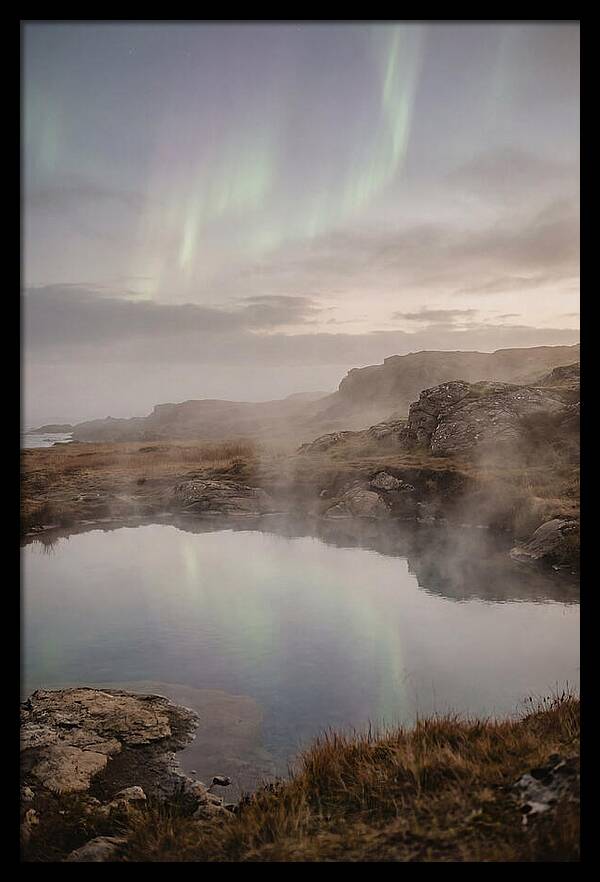 Aurora Reflected In Hot Spring