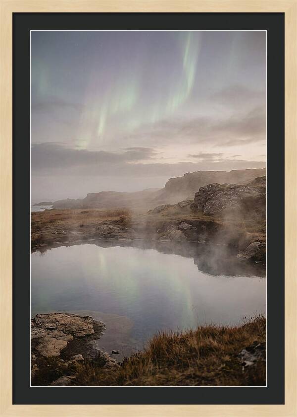 Aurora Reflected In Hot Spring
