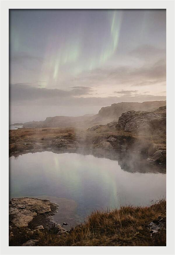 Aurora Reflected In Hot Spring
