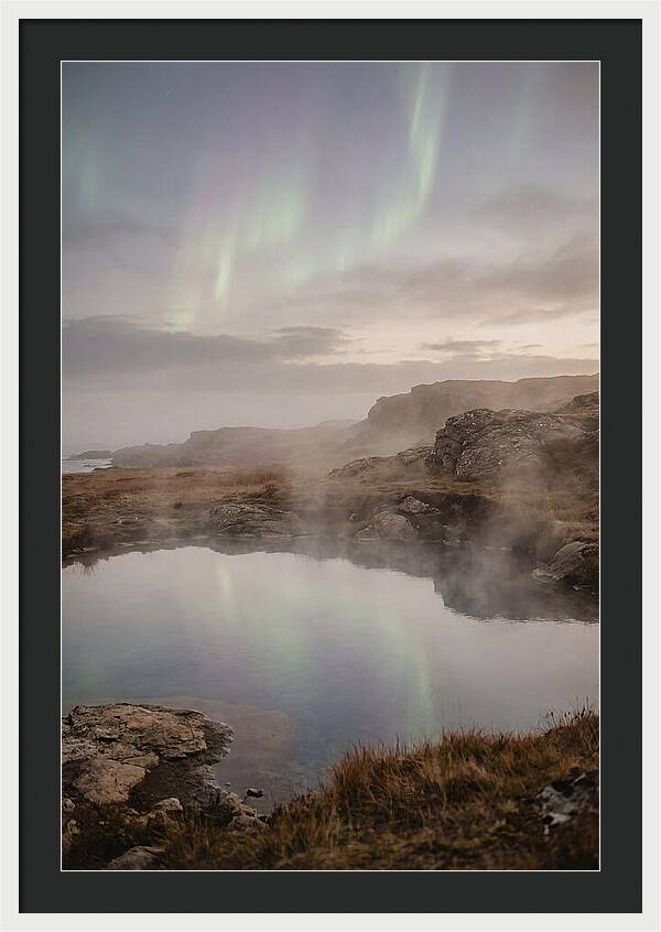 Aurora Reflected In Hot Spring