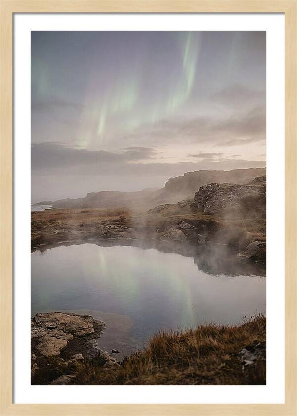 Aurora Reflected In Hot Spring