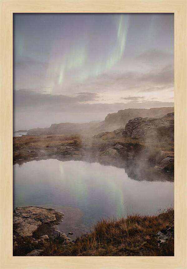 Aurora Reflected In Hot Spring