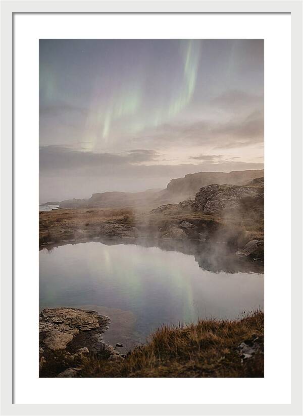Aurora Reflected In Hot Spring